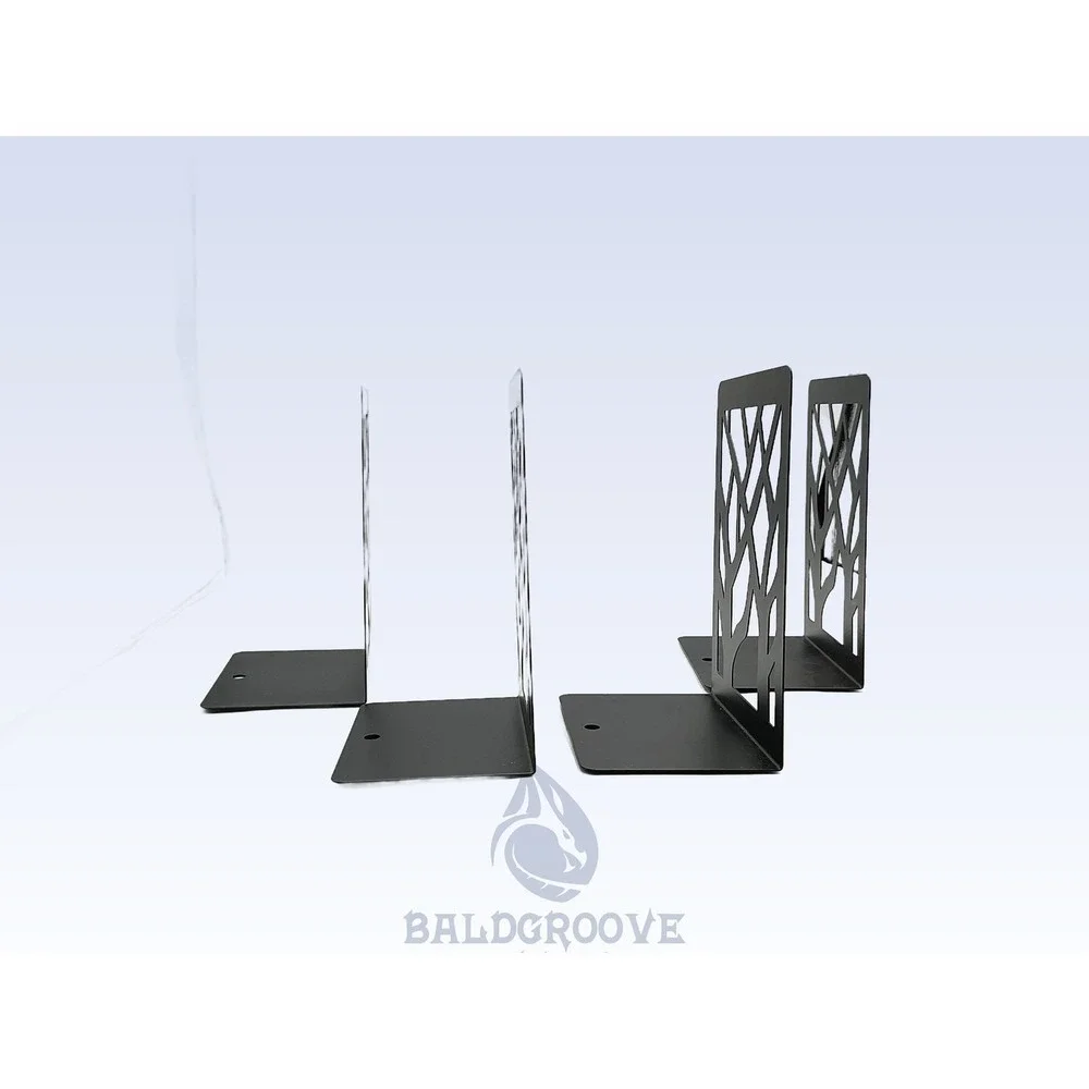 Metal Tree Design Bookends Set‎ of 4 Black